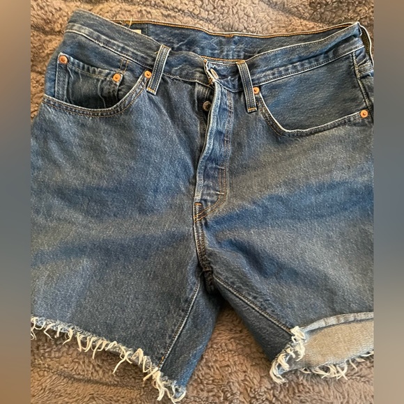 Levi's 501 Mid Thigh High Rise Button Fly Shorts, Size 30 - Picture 3 of 4